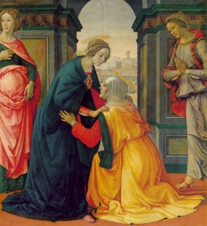 Oil ghirlandaio, domenico Painting - The Visitation by Ghirlandaio, Domenico