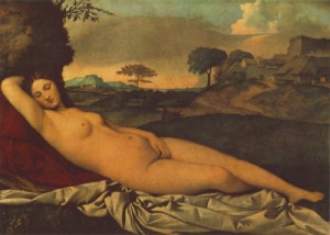 Oil giorgione Painting - Sleeping Venus   c. 1510 by Giorgione