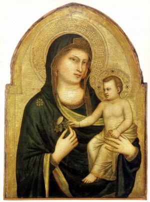 Oil giotto di bondone Painting - Madonna and Child   c.1320 by Giotto di Bondone