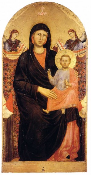 Oil giotto di bondone Painting - Madonna and Child Enthroned  c.1295-97 by Giotto di Bondone