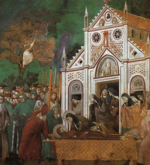Oil giotto di bondone Painting - St. Francis Mourned by St. Clare  1300 by Giotto di Bondone