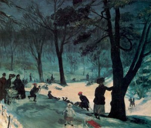 Oil glackens, william Painting - Central Park, Winter    1905 by Glackens, William