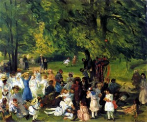 Oil glackens, william Painting - May Day, Central Park  c.1905 by Glackens, William