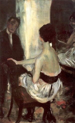 Oil glackens, william Painting - Seated Actress with Mirror   1903 by Glackens, William
