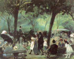 Oil glackens, william Painting - The Drive, Central Park   1905 by Glackens, William