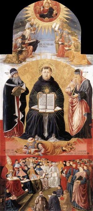 Oil gozzoli, benozzo Painting - Triumph of St Thomas Aquinas  1471 by Gozzoli, Benozzo