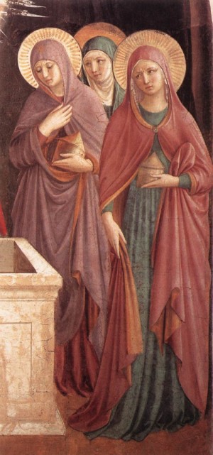 Oil gozzoli, benozzo Painting - Women at the Tomb (detail)  1440-41 by Gozzoli, Benozzo