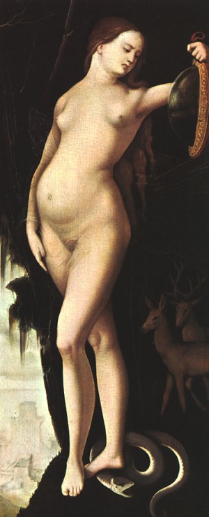 Oil grien, hans baldung Painting - Prudence, 1529 by Grien, Hans Baldung