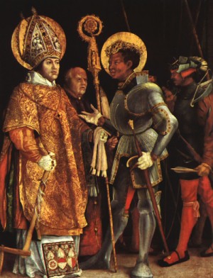  Photograph - The Disputation of St. Erasmus and St. Maurice   1523 by Grunewald, Matthias