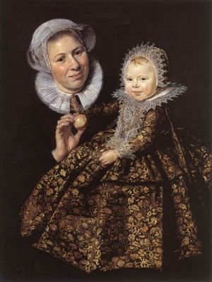 Oil hals, frans Painting - Catharina Hooft with her Nurse   1619-20 by Hals, Frans