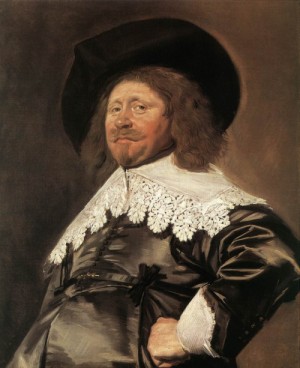 Oil van Painting - Claes Duyst van Voorhout  c. 1638 by Hals, Frans