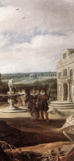 Oil garden Painting - Married Couple in a Garden    c. 1622 by Hals, Frans