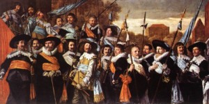 Oil hals, frans Painting - Officers and Sergeants of the St George Civic Guard Company  c. 1639 by Hals, Frans