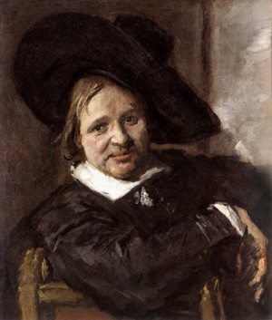 Oil hals, frans Painting - Portrait of a Man in a Slouch Hat    1660-66 by Hals, Frans