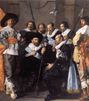 Oil hals, frans Painting - The Meagre Company    1633-37 by Hals, Frans