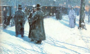 Oil hassam, childe Painting - Cab Stand at Night, Madison Square, New York   1891 by Hassam, Childe