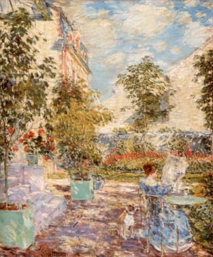 Oil garden Painting - French Garden  1897 by Hassam, Childe