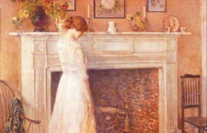 Oil hassam, childe Painting - In the Old House   1914 by Hassam, Childe