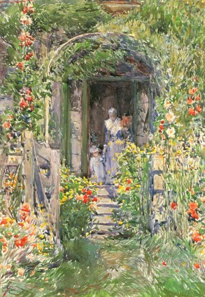 Oil garden Painting - Isles of Shoals Garden   1892 by Hassam, Childe