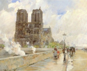 Oil hassam, childe Painting - Notre Dame Cathedral, Paris   1888 by Hassam, Childe