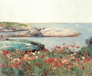 Oil hassam, childe Painting - Poppies, Isles of Shoals   1891 by Hassam, Childe