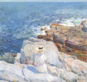 Oil the Painting - The South Ledges, Appledore   1913 by Hassam, Childe