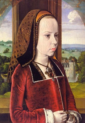 Oil portrait Painting - Portrait of Margaret of Austria 1490-91 by Hey, Jean (Master of Moulins)