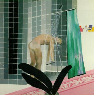 Oil hockney, david Painting - Man Taking Shower in Beverly Hills    1964 by Hockney, David