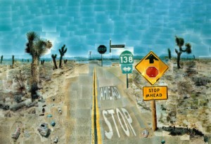 Oil hockney, david Painting - Pearblossom Highway   1986 by Hockney, David