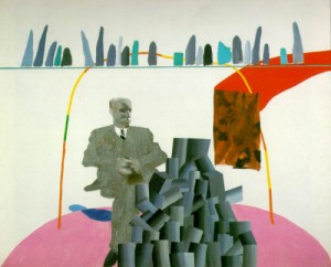 Oil portrait Painting - Portrait Surrounded by Artistic Devices  1965 by Hockney, David