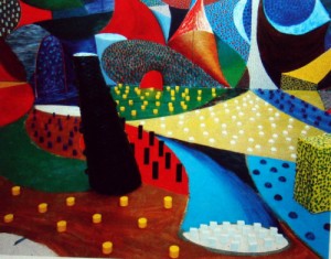 Oil hockney, david Painting - Second Detail,Snails Space,Mach 25th 1995 by Hockney, David