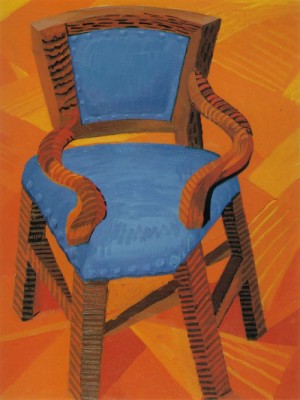 Oil hockney, david Painting - The Chair  1985 by Hockney, David