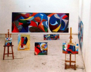 Oil hockney, david Painting - The Studio March 16th 1995 by Hockney, David
