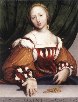 Oil holbein,hans Painting - Lais of Corinth   1526 by Holbein,Hans