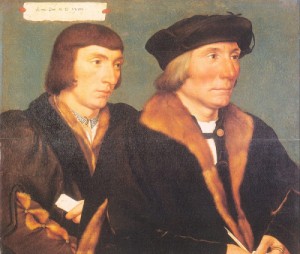 Oil holbein,hans Painting - Portrait of Thomas Godsalve and his Son John  1528 by Holbein,Hans