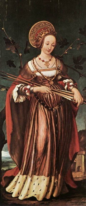 Oil holbein,hans Painting - St Ursula   c. 1523 by Holbein,Hans