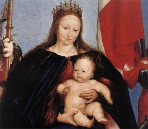 Oil holbein,hans Painting - The Solothurn Madonna    1522 by Holbein,Hans