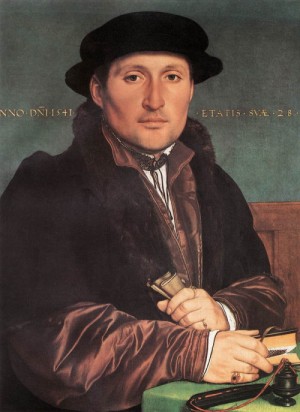 Oil holbein,hans Painting - Unknown Young Man at his Office Desk   1541 by Holbein,Hans