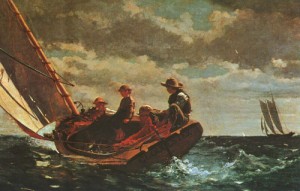 Oil homer, winslow Painting - Breezing Up, 1876 by Homer, Winslow