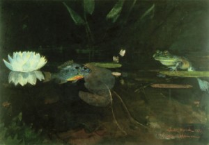 Oil pond Painting - Mink Pond  1891 by Homer, Winslow