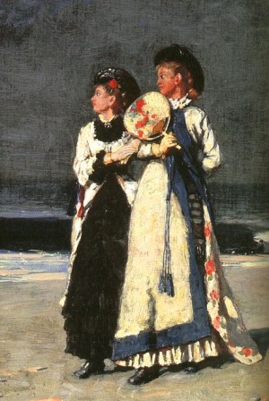 Oil homer, winslow Painting - Promenade on the Beach 1880 by Homer, Winslow
