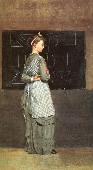 Oil homer, winslow Painting - The Blackboard, 1877 by Homer, Winslow