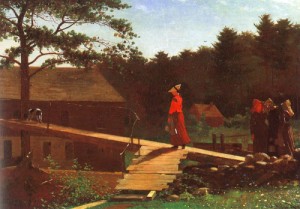 Oil homer, winslow Painting - The Morning Bell, 1872 by Homer, Winslow