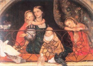 Oil hughes, arthur Painting - Mrs. James Leathart and Children   1863-65 by Hughes, Arthur
