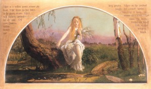 Oil hughes, arthur Painting - Ophelia   1852, retouched 1857-58 by Hughes, Arthur