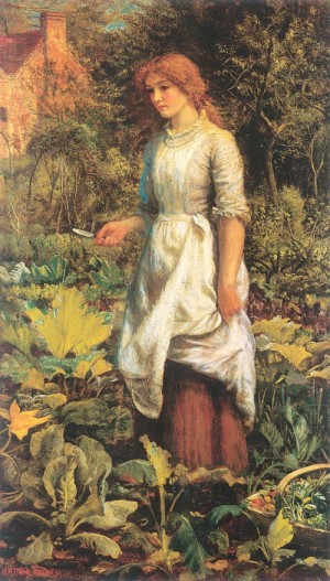 Oil hughes, arthur Painting - Phyllis  1887 by Hughes, Arthur
