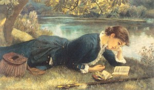 Oil hughes, arthur Painting - The Compleat Angler  1884 by Hughes, Arthur