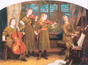 Oil hughes, arthur Painting - The Home Quartet 1882-83 by Hughes, Arthur