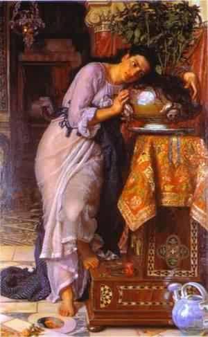 Oil hunt, william holman Painting - Isabella And The Pot Of Basil 1866-1868 by Hunt, William Holman