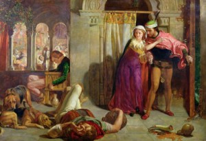 Oil hunt, william holman Painting - The Eve of St Agnes or The Flight of Madelaine and Porphyro during the Drunkenness attending the Revelry 1848 by Hunt, William Holman